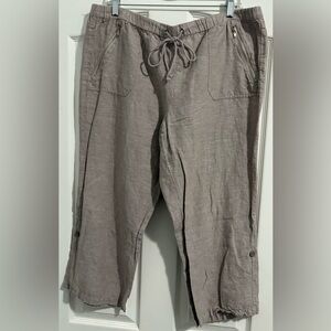 NWOT Linen Cotton Blend Ankle Pants